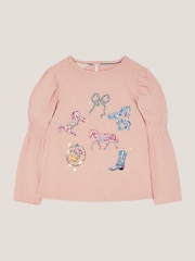 Monsoon Pink Western Horse Print Top - Image 2 of 4