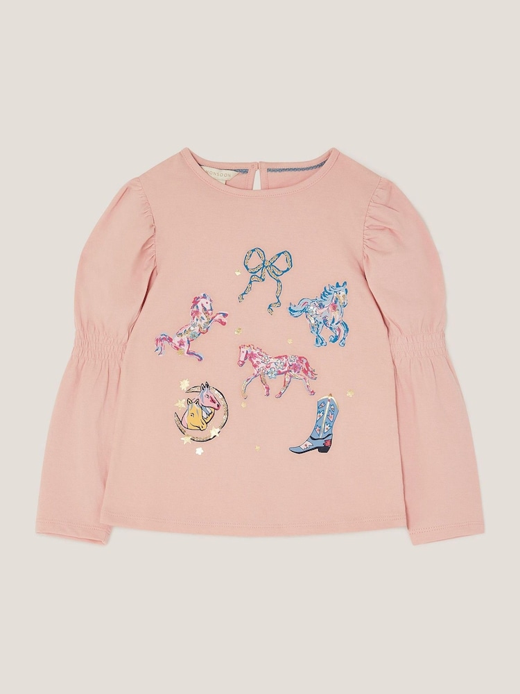 Monsoon Pink Western Horse Print Top - Image 2 of 4