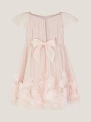 Monsoon Pink Baby Evangaline Rose Appliqué Tulle Dress - Image 2 of 3