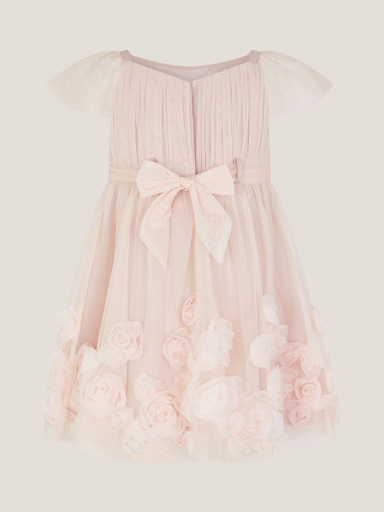 Monsoon Pink Baby Evangaline Rose Appliqué Tulle Dress - Image 2 of 3