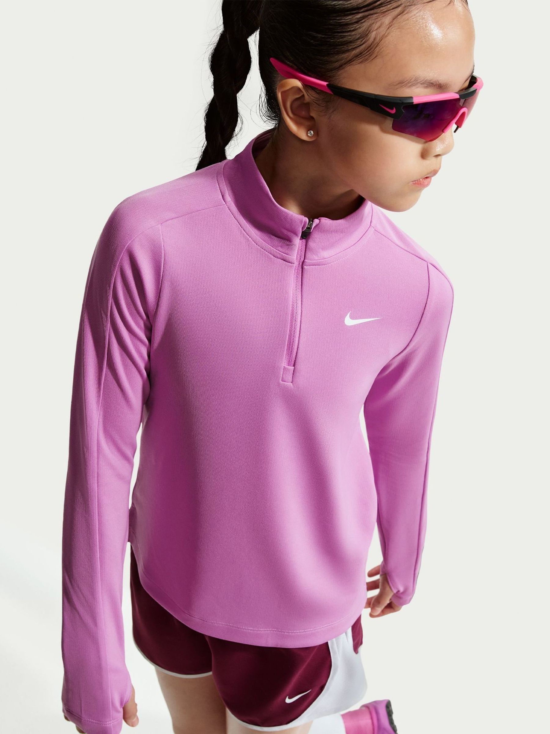 nike long sleeve zip top women's