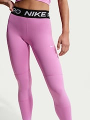 Nike Magenta Pink Pro Mid-Rise Leggings - Image 4 of 6