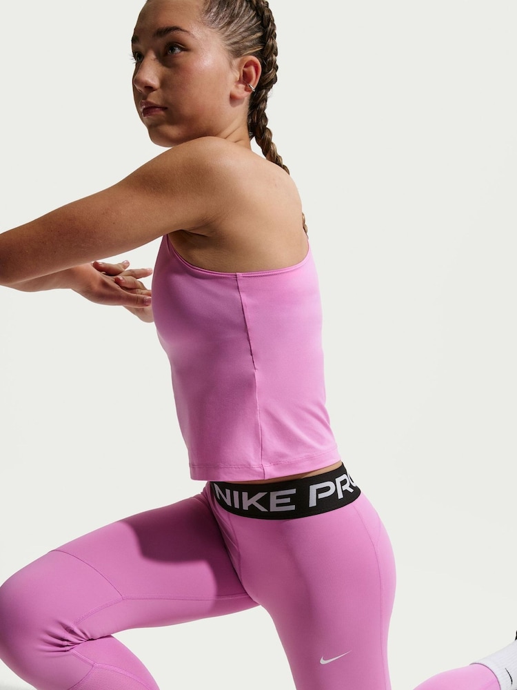Nike Magenta Pink Pro Mid-Rise Leggings - Image 6 of 6