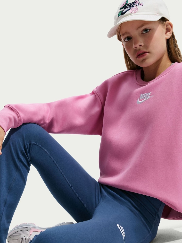 Nike Mystic Navy High Waisted Flared Leggings - Image 2 of 5 Nike Mystic Navy High Waisted Flared Leggings - Image 2 of 5