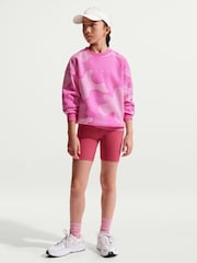 Nike Pink Oversized Printed Crew Neck Sweat Top - Image 1 of 5