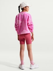 Nike Pink Oversized Printed Crew Neck Sweat Top - Image 2 of 5