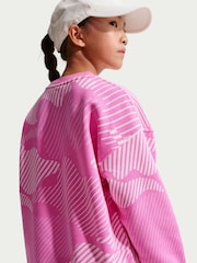 Nike Pink Oversized Printed Crew Neck Sweat Top - Image 4 of 5