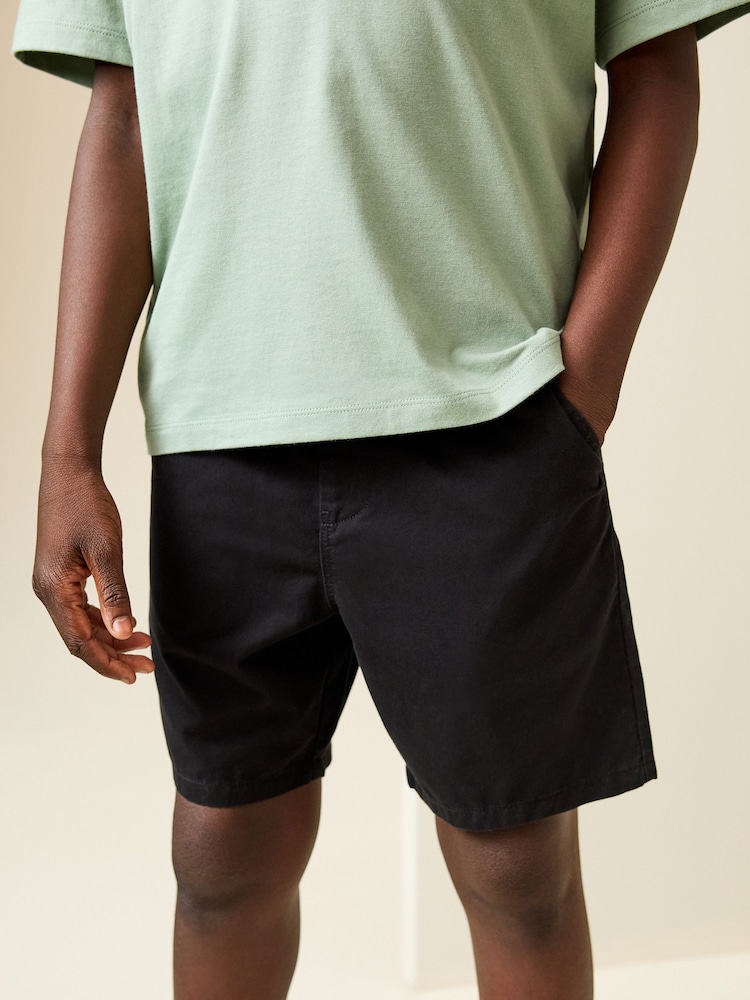 Black Regular Fit Pull On Shorts (3-16yrs) - Image 1 of 7 Black Regular Fit Pull On Shorts (3-16yrs) - Image 1 of 7
