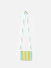 Oliver Bonas Yellow Striped Beaded Cross-Body Bag - Image 1 of 7