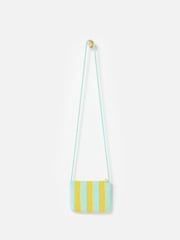 Oliver Bonas Yellow Striped Beaded Cross-Body Bag - Image 2 of 7