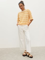 Oliver Bonas Striped Crochet T-Shirt - Imagem 2 de 7