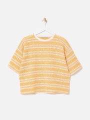 Oliver Bonas Striped Crochet T-Shirt - Imagem 3 de 7
