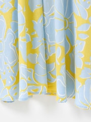 Oliver Bonas Yellow Floral Print V-Neck Linen Blend Midi Dress - Image 8 of 8