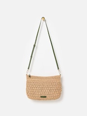 Oliver Bonas Brown Large Paddie Straw Weave Cross-Body Bag - Image 2 of 7