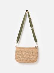 Oliver Bonas Brown Large Paddie Straw Weave Cross-Body Bag - Image 3 of 7