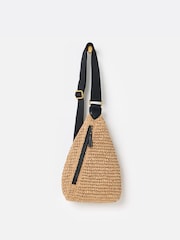 Oliver Bonas Brown Brooke Straw Weave Belt Bag - Image 2 of 8