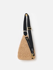 Oliver Bonas Brown Brooke Straw Weave Belt Bag - Image 3 of 8