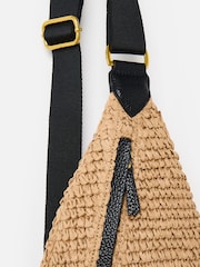 Oliver Bonas Brown Brooke Straw Weave Belt Bag - Image 4 of 8