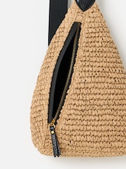 Oliver Bonas Brown Brooke Straw Weave Belt Bag - Image 6 of 8