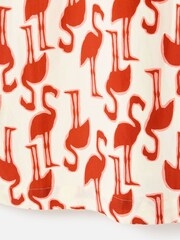 Oliver Bonas Red Cream Flamingo Print Mini Shift Dress - Image 7 of 8