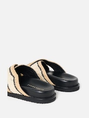 Oliver Bonas Cream Raffia Cross-Over Chunky Sliders - Image 5 of 6