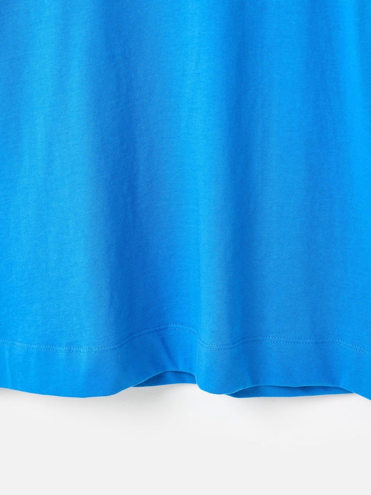 Oliver Bonas Blue Woven Puff Sleeve T-Shirt - Image 7 of 7