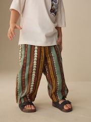 Multi Print Wide Fit Linen Blend Pull on Trousers (3mths-7yrs) - Image 2 of 8