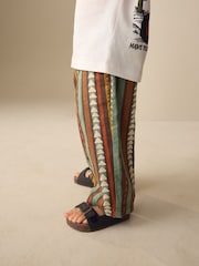 Multi Print Wide Fit Linen Blend Pull on Trousers (3mths-7yrs) - Image 4 of 8