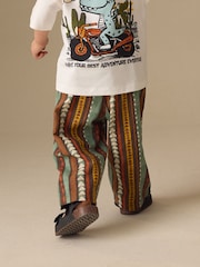 Multi Print Wide Fit Linen Blend Pull on Trousers (3mths-7yrs) - Image 5 of 8