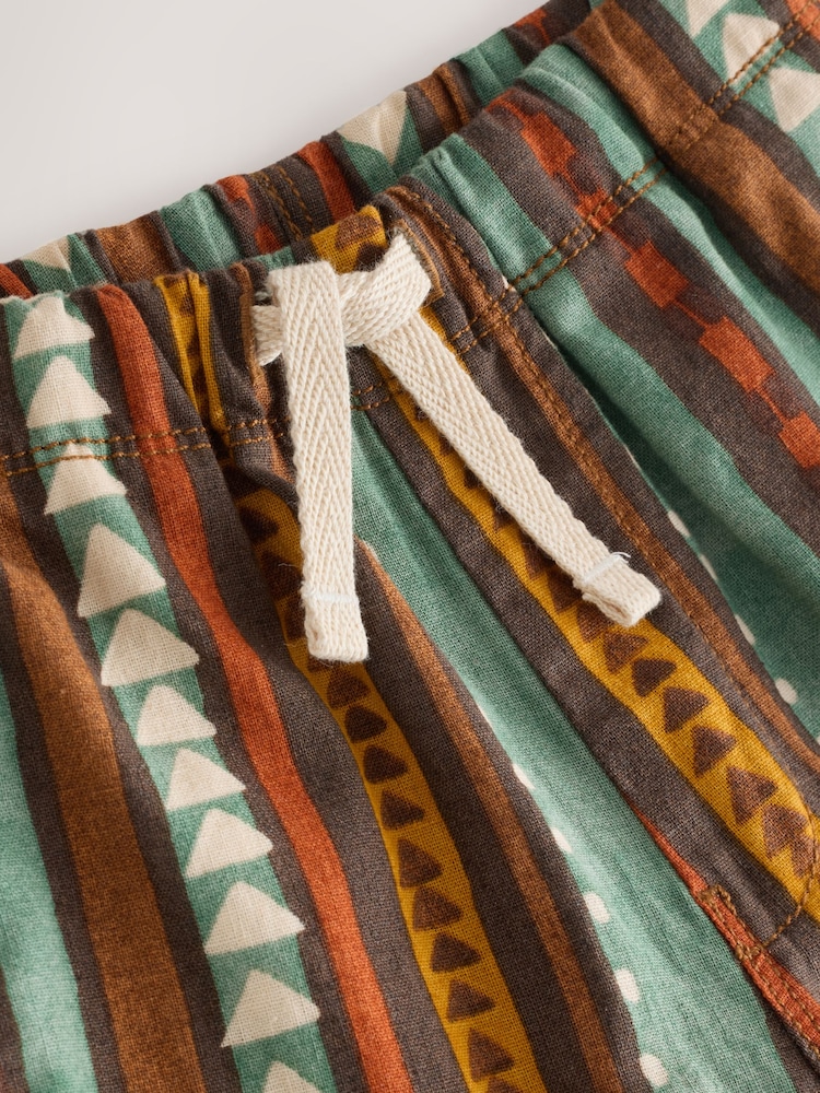 Multi Print Wide Fit Linen Blend Pull on Trousers (3mths-7yrs) - Image 8 of 8 Multi Print Wide Fit Linen Blend Pull on Trousers (3mths-7yrs) - Image 8 of 8