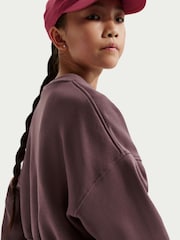 Nike Tattoo Brown Club Fleece Boxy Crew Neck Sweatshirt - Image 4 of 5