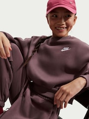 Nike Tattoo Brown Club Fleece Boxy Crew Neck Sweatshirt - Image 5 of 5