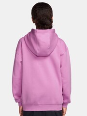Nike Magenta Pink Oversized College Club Fleece Zip-Up Hoodie - Image 2 of 3