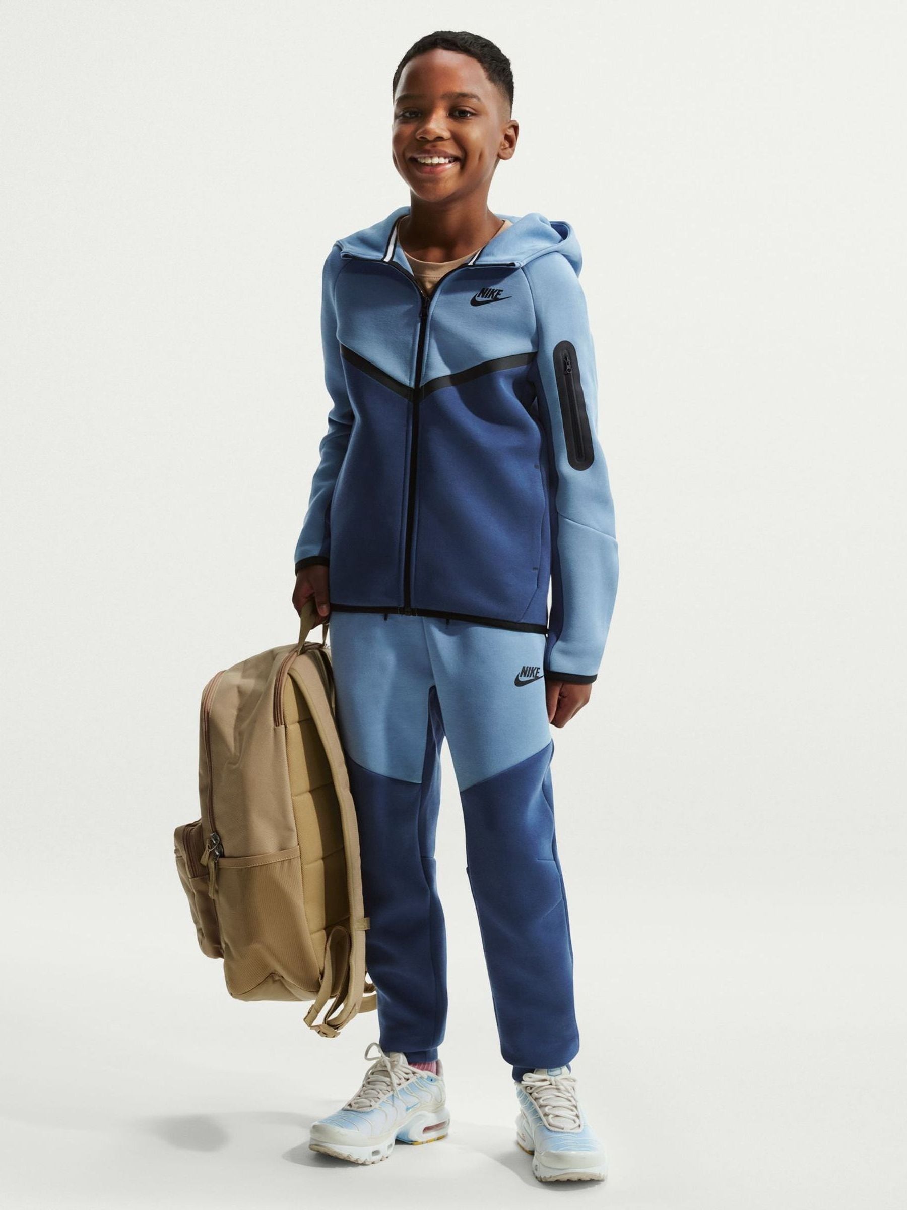 nike tech fleece full zip hoodie navy