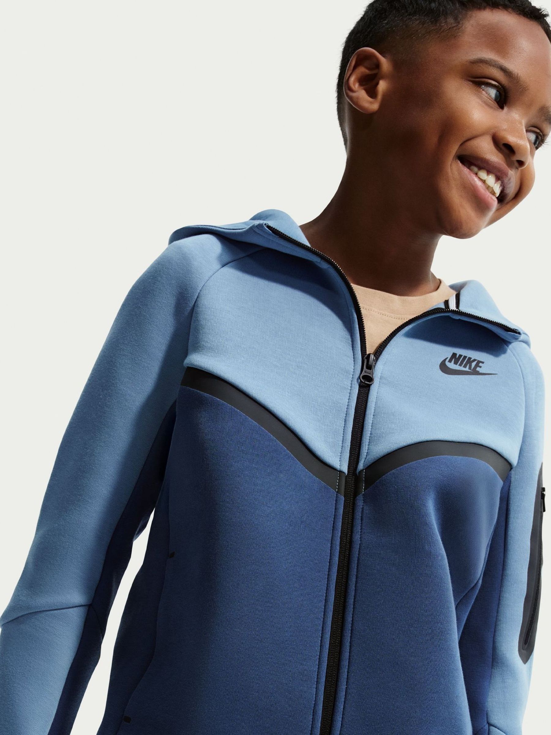 nike tech fleece full zip hoodie navy