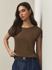 Brown/Orange/Yellow/White Cap Sleeve T-Shirts 5 Pack - Image 2 of 11