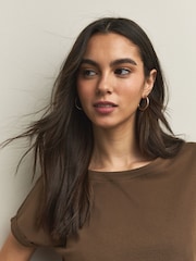 Brown/Orange/Yellow/White Cap Sleeve T-Shirts 5 Pack - Image 4 of 11