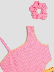 River Island Pink Girls Blocked Textured Swimsuit - Image 3 of 4
