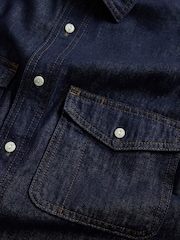 Gap Dark Indigo Blue UltraSoft Denim Relaxed Shirt - Image 4 of 4