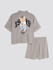 River Island Grey Boys Bear Revere Top & short set - Image 2 of 5