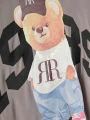 River Island Grey Boys Bear Revere Top & short set - Image 4 of 5
