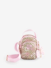 River Island Brown Girls Graffiti Monogram Festival Bag - Image 1 of 6
