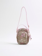 River Island Brown Girls Graffiti Monogram Festival Bag - Image 2 of 6