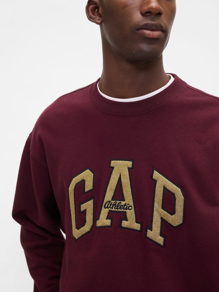 Gap Burgundy Red Oversized Heavyweight Logo Sweatshirt - Image 4 of 4 Gap Burgundy Red Oversized Heavyweight Logo Sweatshirt - Image 4 of 4