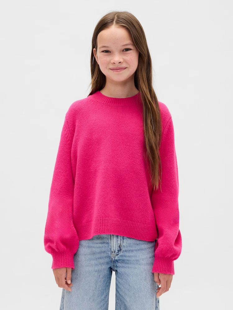 Gap Pink CashSoft Crew Neck Jumper (4-13yrs) - Image 1 of 5 Gap Pink CashSoft Crew Neck Jumper (4-13yrs) - Image 1 of 5
