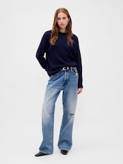 Gap Navy Blue Oversized Sweatshirt - Image 3 of 4