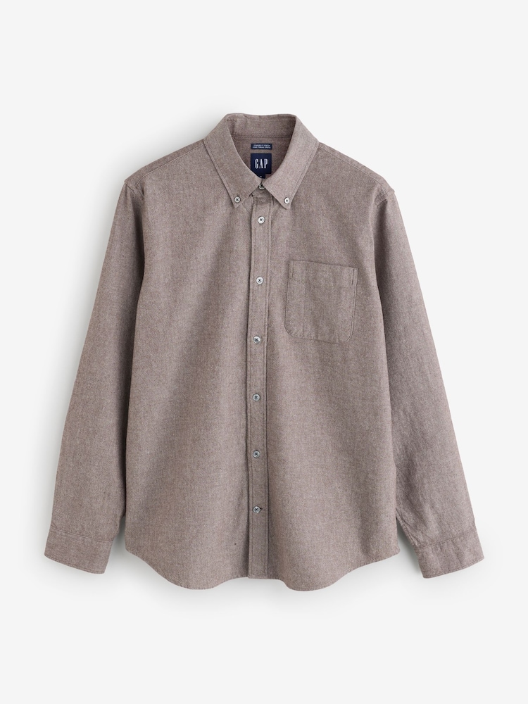 Gap Brown Oxford Shirt - Image 1 of 4 Gap Brown Oxford Shirt - Image 1 of 4