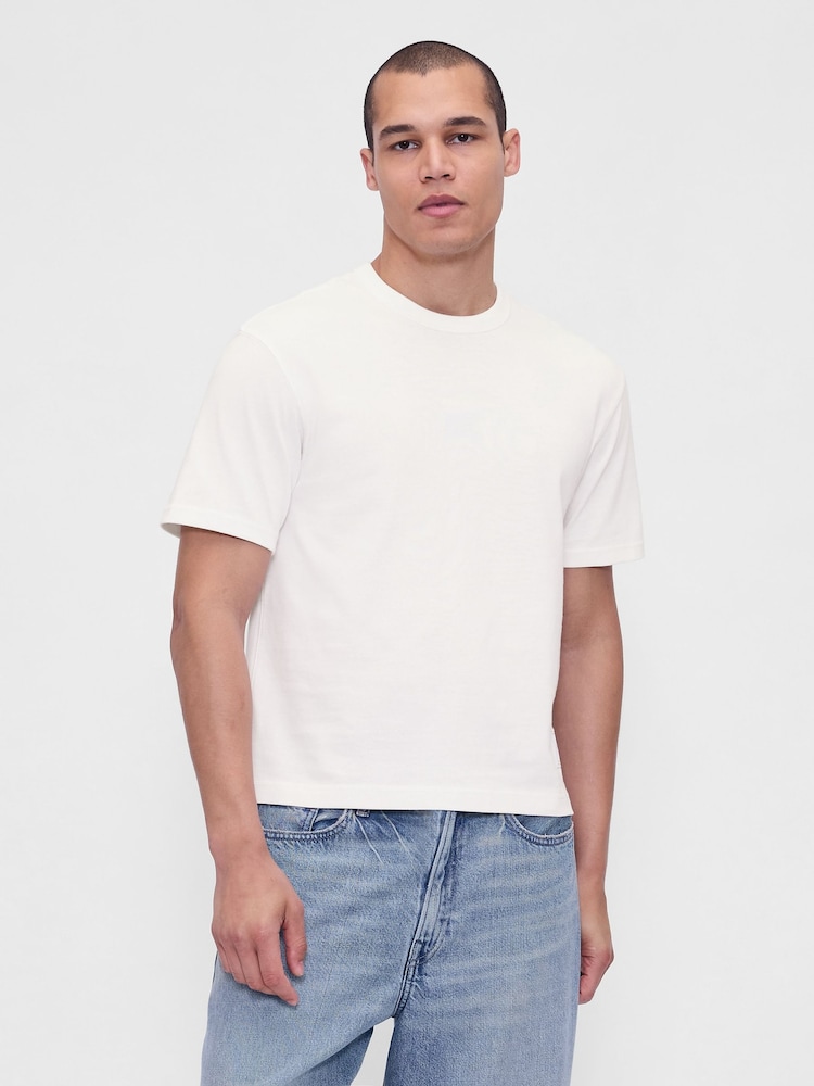 Blanco - Gap Heavyweight Crop Graphic T-Shirt - Imagen 1 de 4