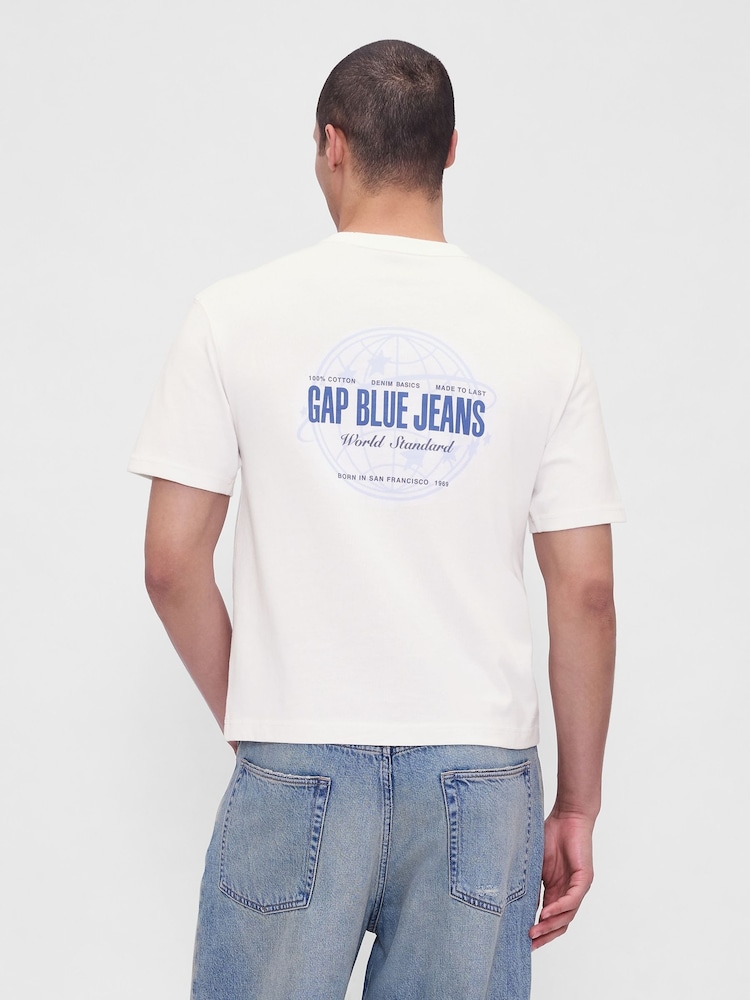 Blanco - Gap Heavyweight Crop Graphic T-Shirt - Imagen 2 de 4