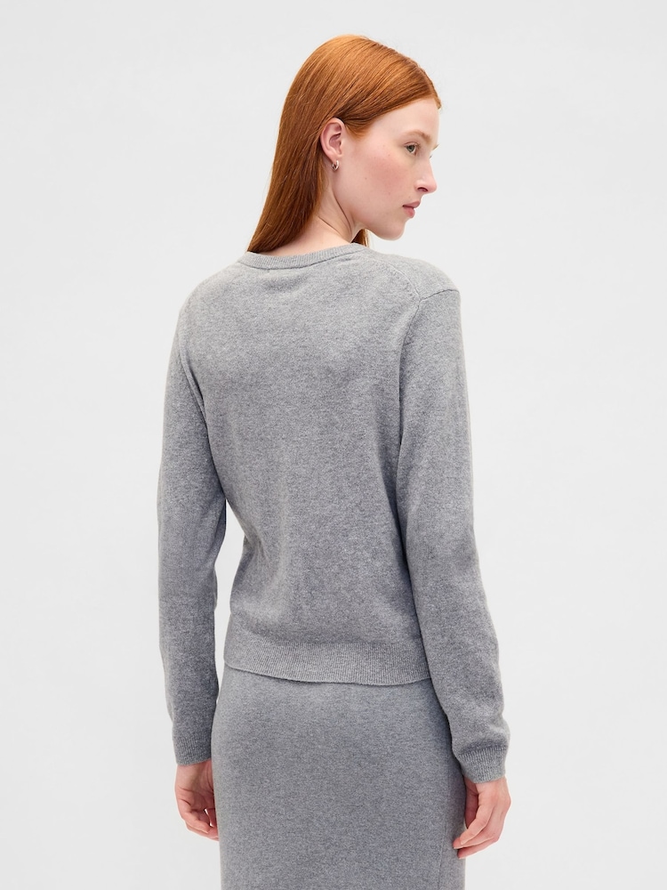Gap Light Grey CashSoft Crop Cardigan - Image 2 of 4